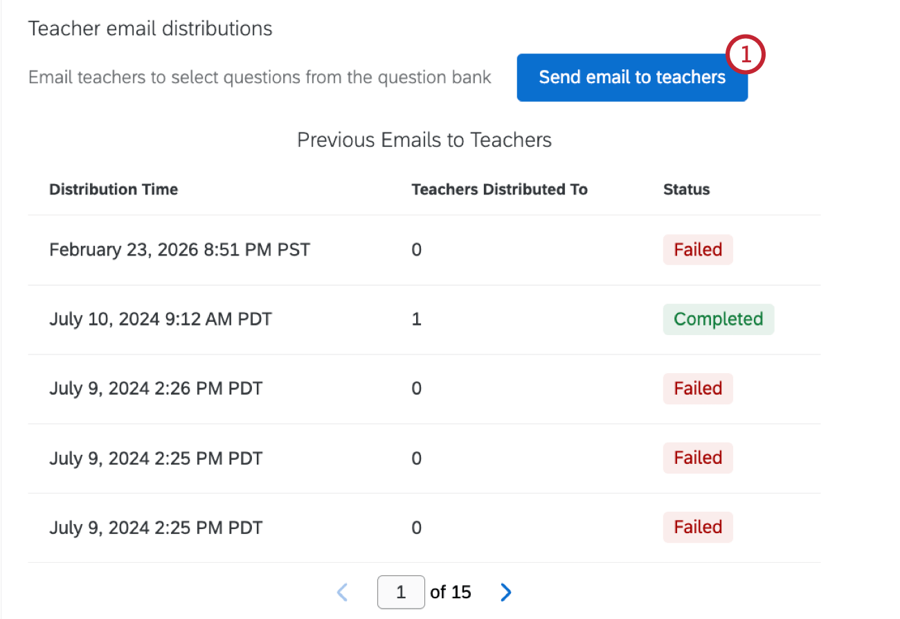 "send email to teachers" button