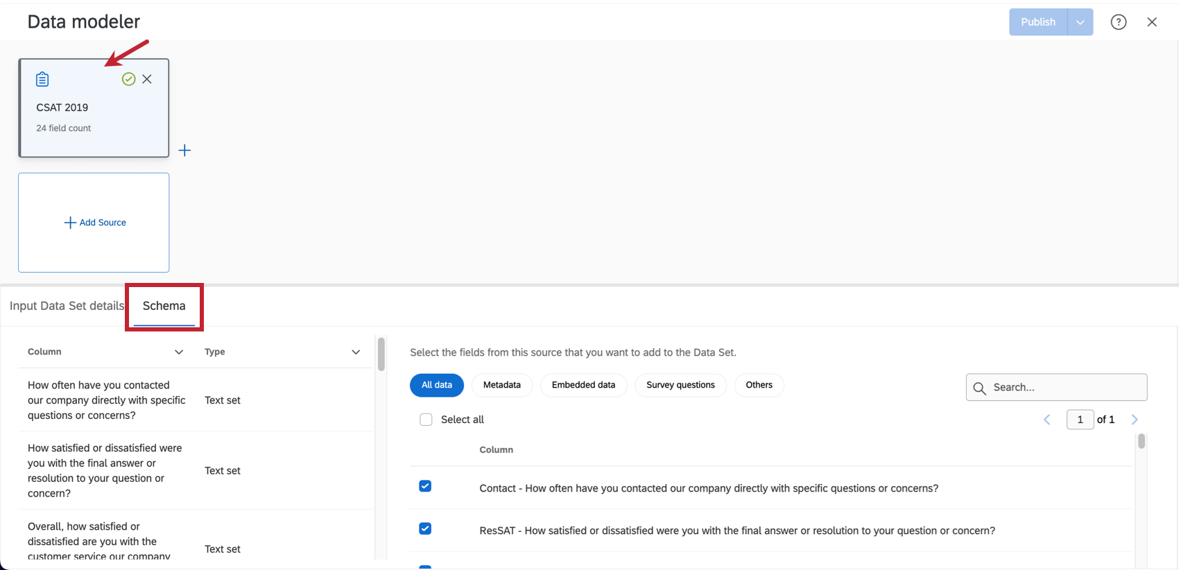ソースをクリックすると、下部にメニューが表示されます。
