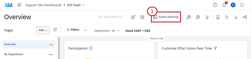 action planning button