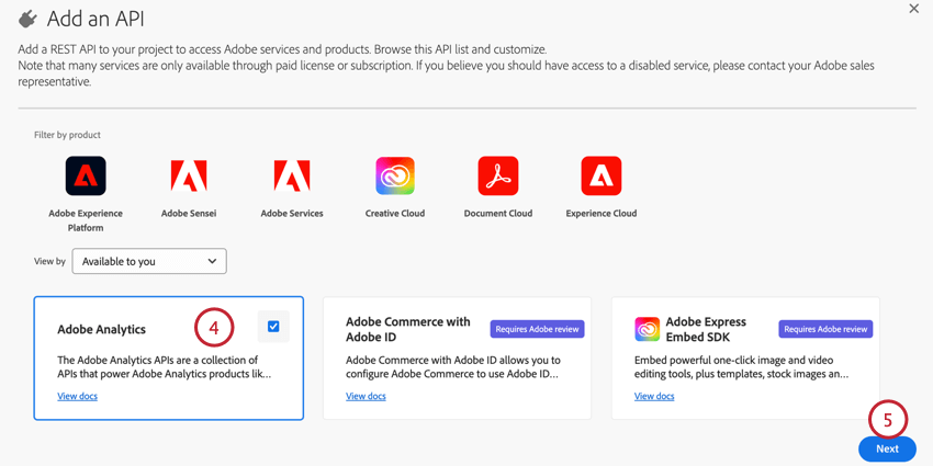 scegliere lapi di adobe analytics