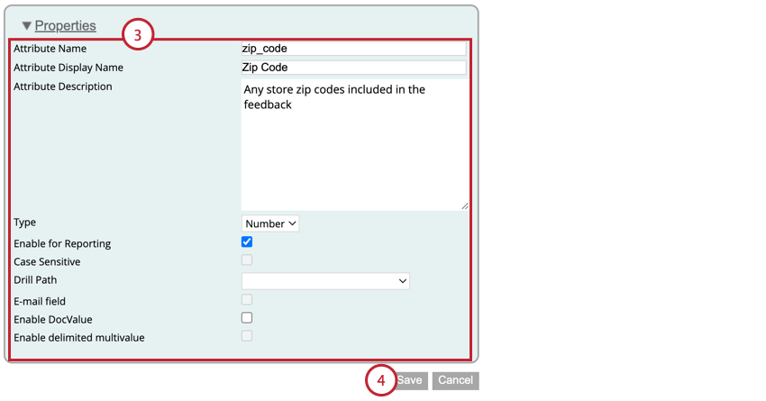 elegir la configuración de los atributo