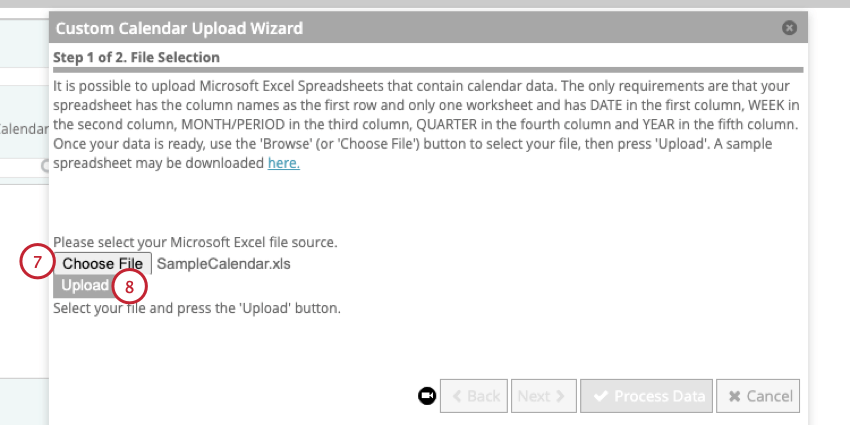Hochladen der Datei in XM Discover