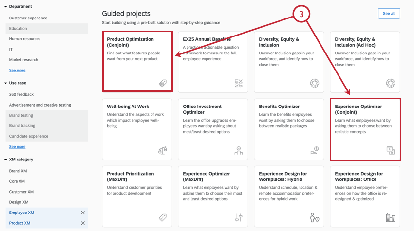 creating a conjoint project