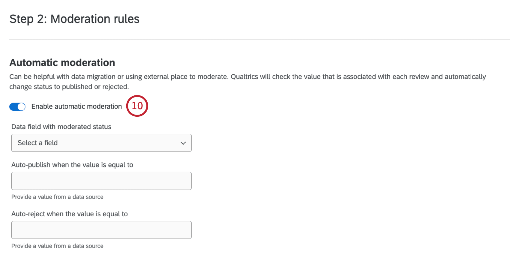 enabling automatic moderation