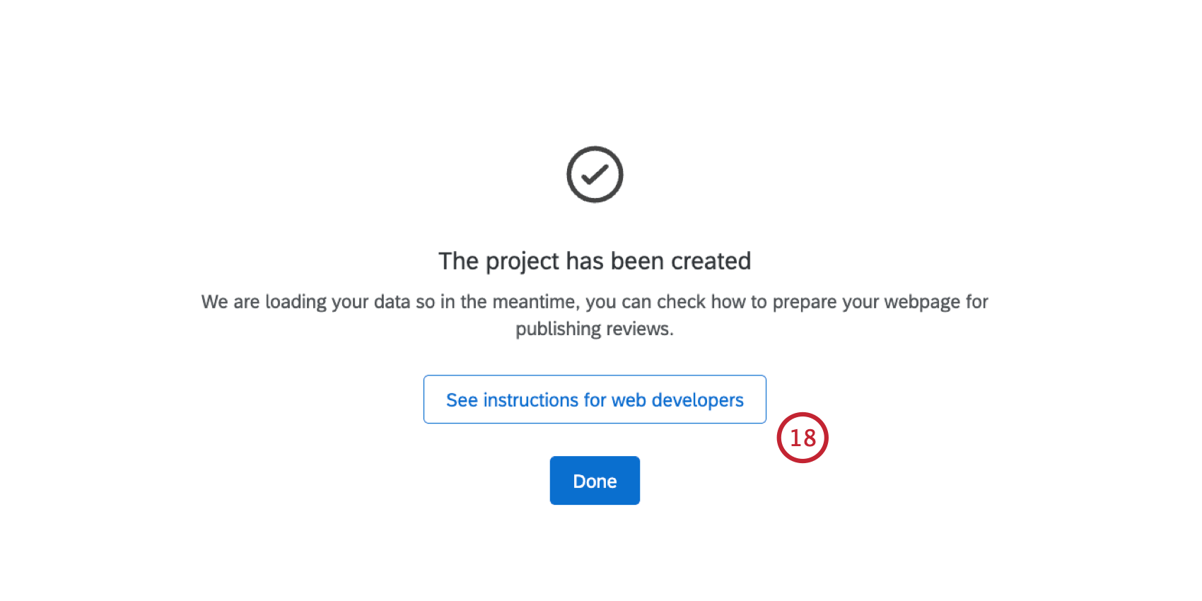 navigazione verso le istruzioni api dopo la creazione del progetto