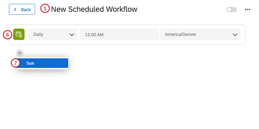 erstellung des Plans für den Workflow, Umbenennung des Workflows und Hinzufügen einer Aufgabe