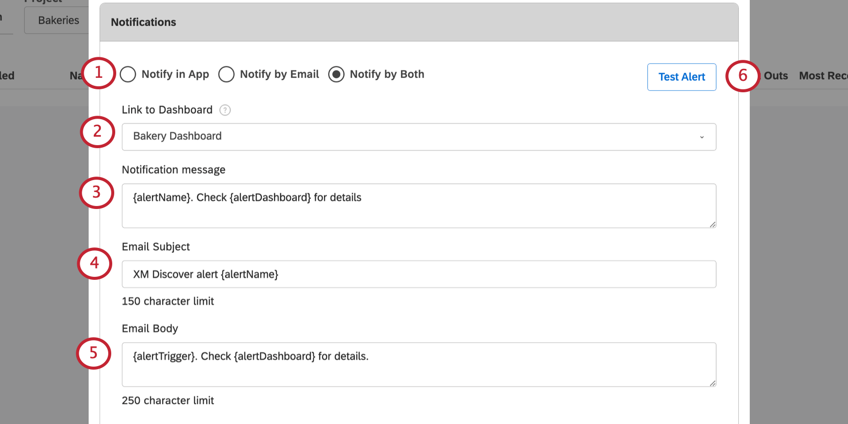 section notification de longlet notifications