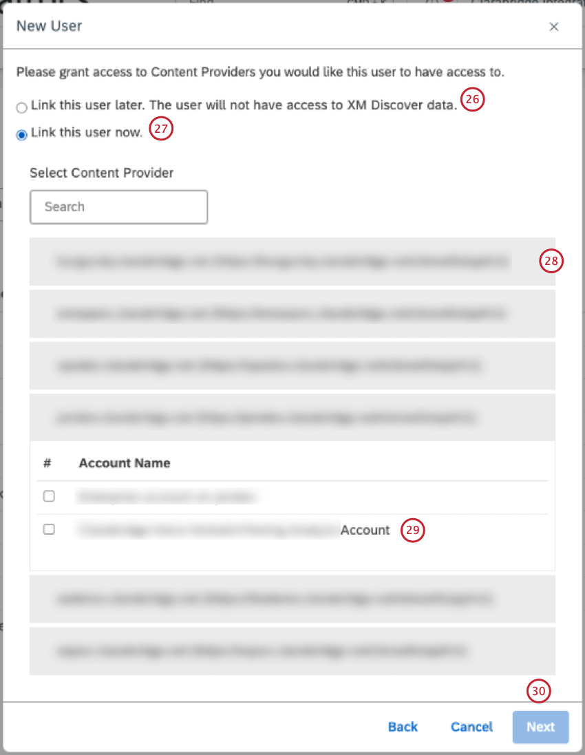 linking a user to. a content provider