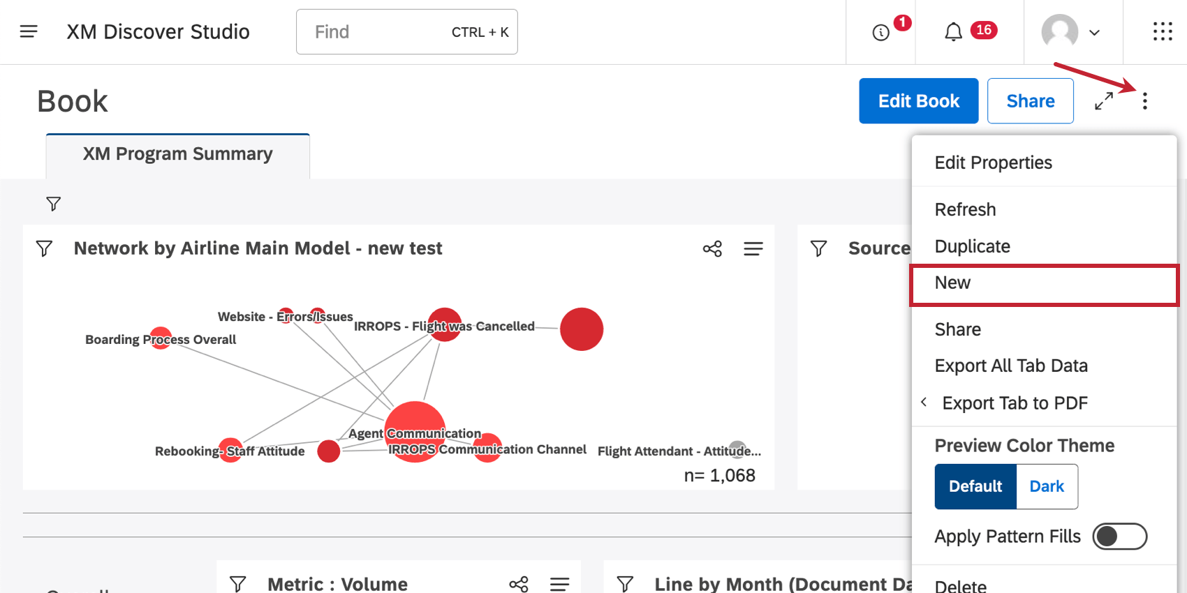menu 3 points à lintérieur dun livre élargi
