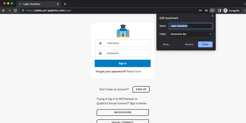 Aggiungi menu Segnalibro in Chrome