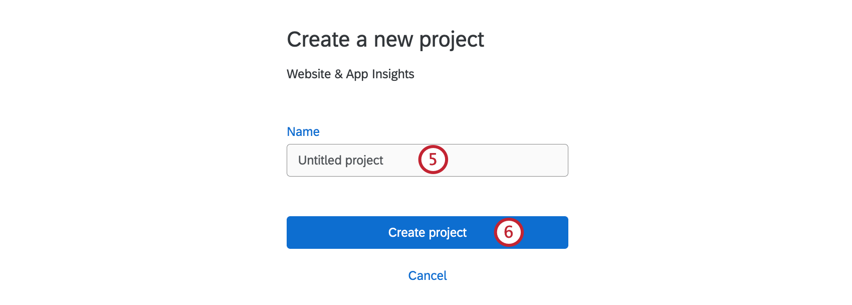 Field for name, folders, then button bottom-right