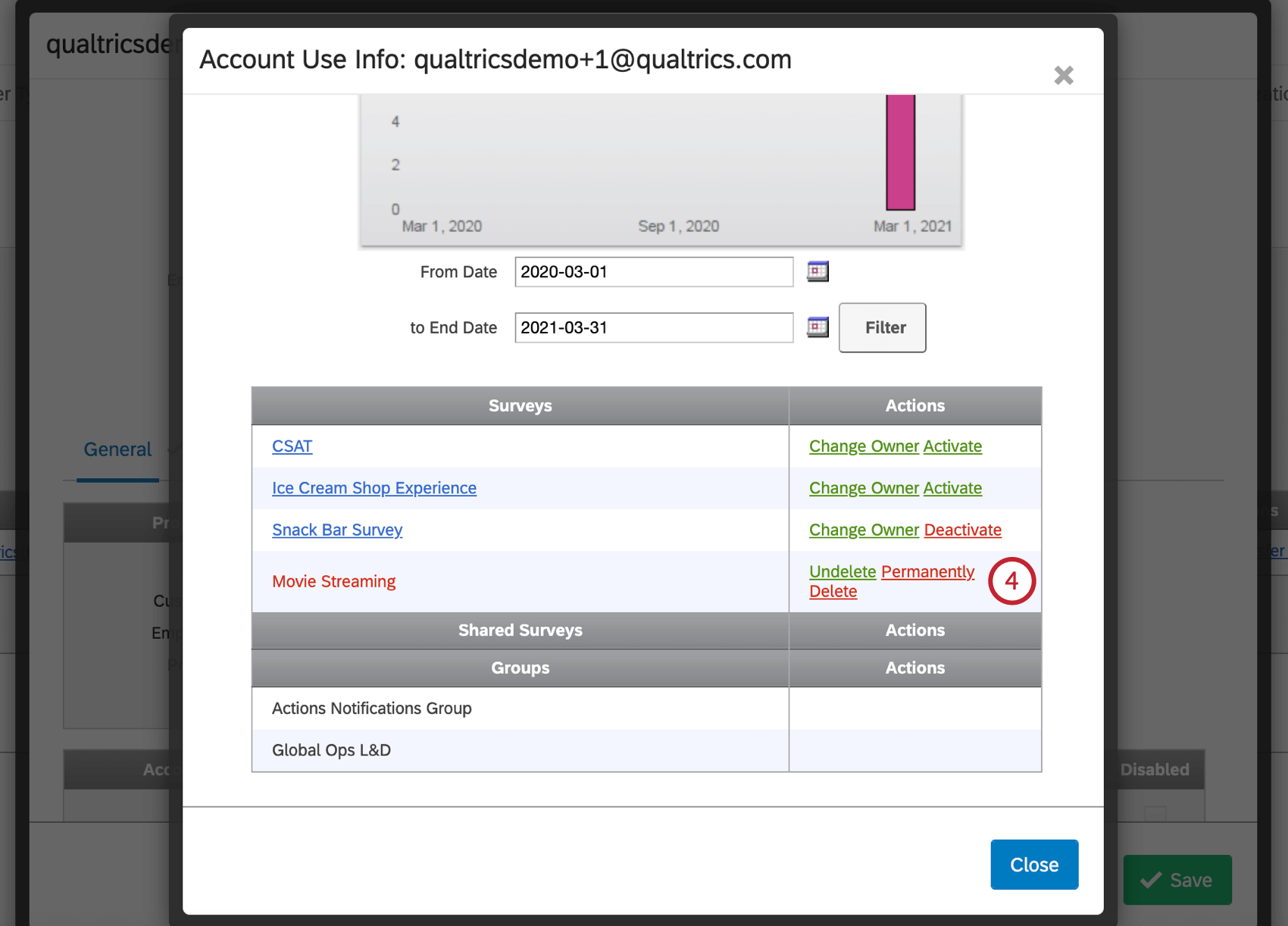 アンケートを完全に削除