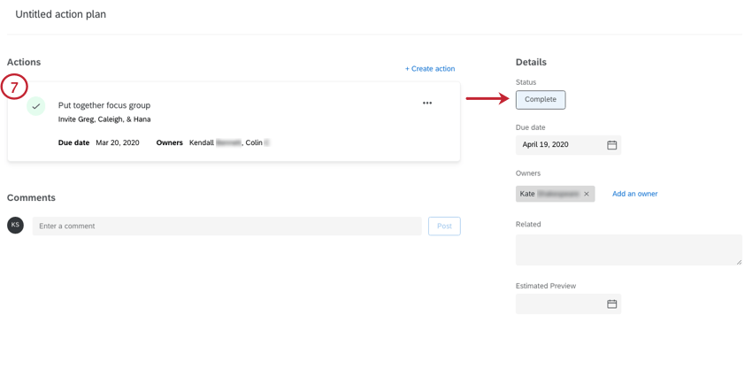 Seta indicando marca de seleção na extrema direita