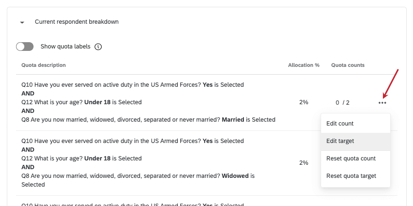 Menu suspenso avançar de uma cota