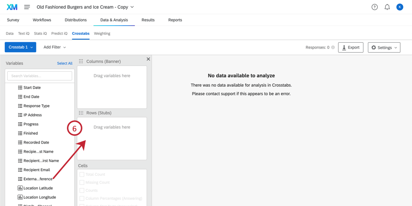 Der Abschnitt Zeilen wird hervorgehoben, mit einem Pfeil, der die Funktion zum Klicken und Ziehen anzeigt.