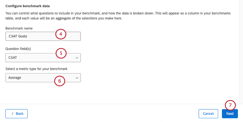 next page where you configure metric and field
