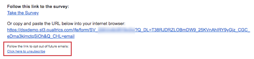 Unsubscribe link in an email