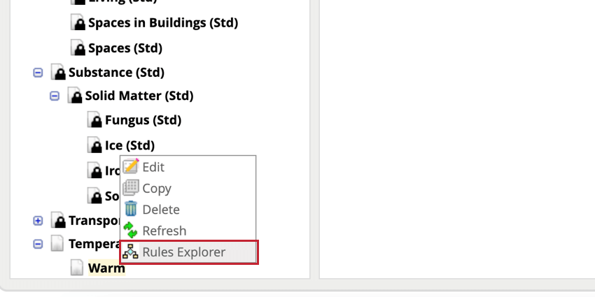 opening the rules explorer