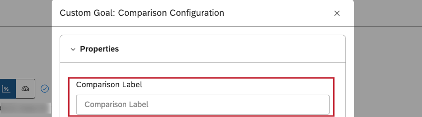Ingrese una etiqueta personalizada para la métrica de comparación en el cuadro Etiqueta de Comparación .