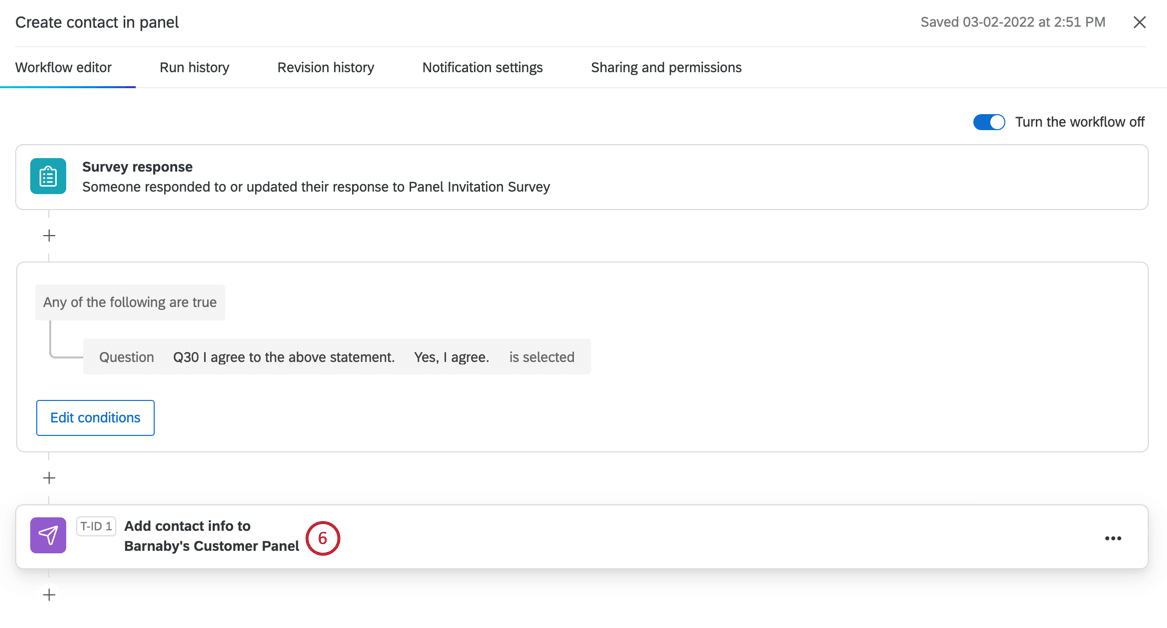 clicking the Add contact info task
