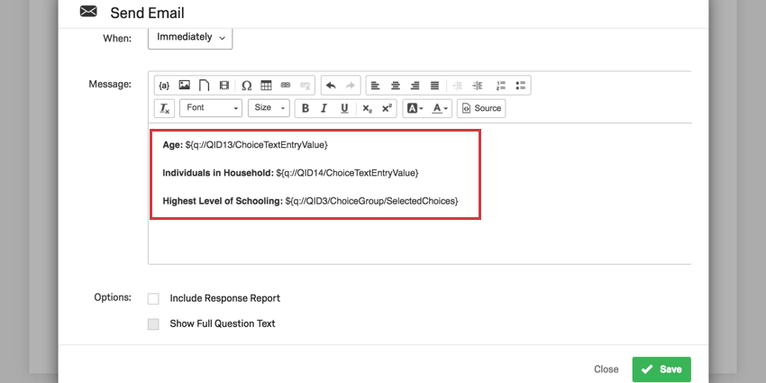 Attività e-mail con contenuto personalizzato