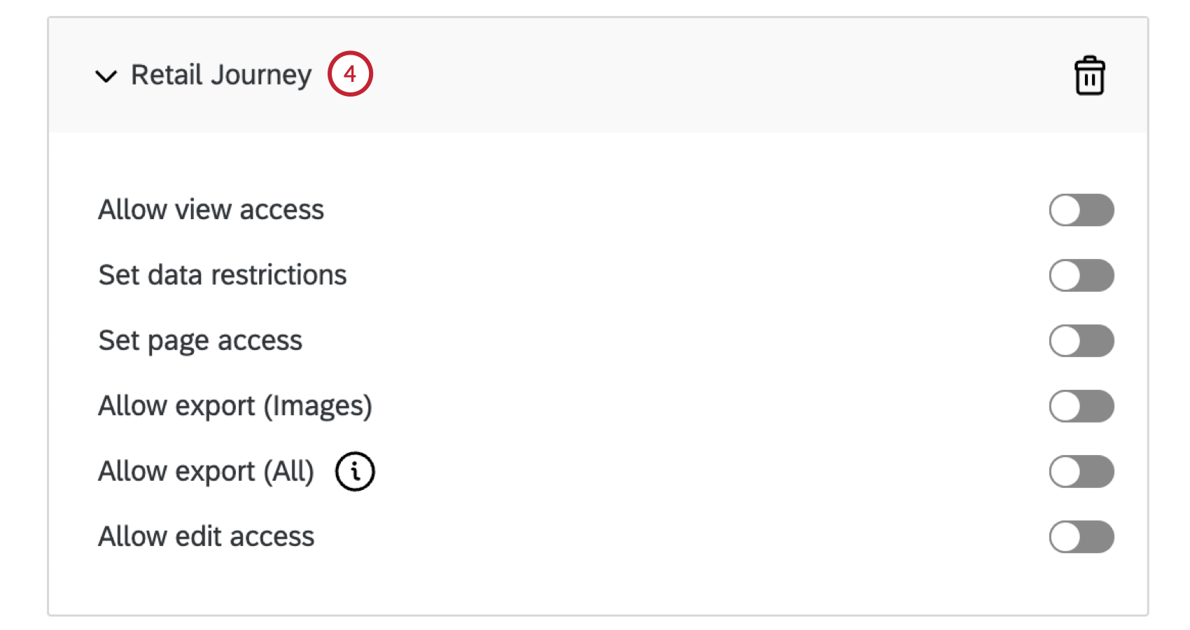 scegliere le autorizzazioni consentite per il dashboard