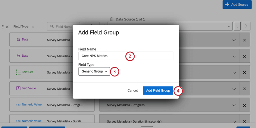 new window opens where you select a group type and provide a name