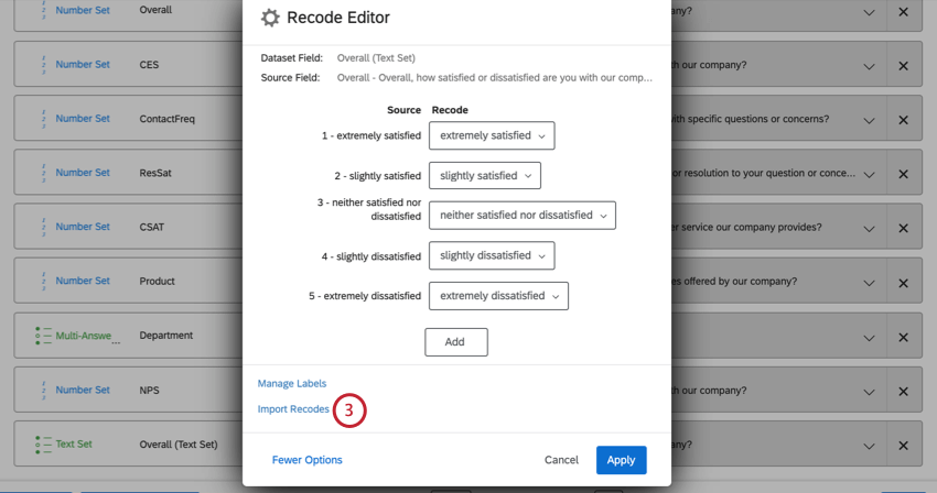 imagem do botão importar recodes no editor de recodes