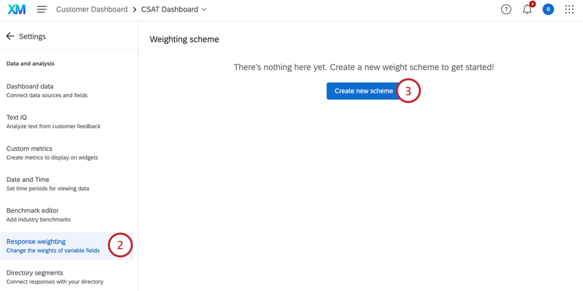 Anlegen eines neuen Gewichtung in der Antwortgewichtung