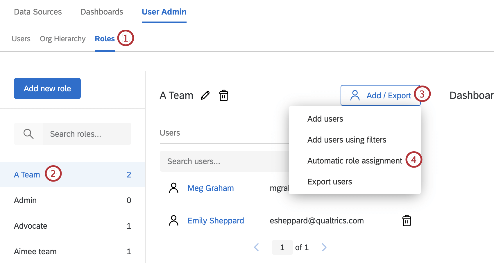 Vá para as funções e selecione o botão adicionar/exportar na lateral do menu central