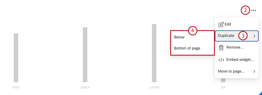 ウィジェットの［複製］オプション