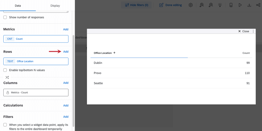 Once clicked into widget, editing pane opens to left, and theres the fields described in the steps