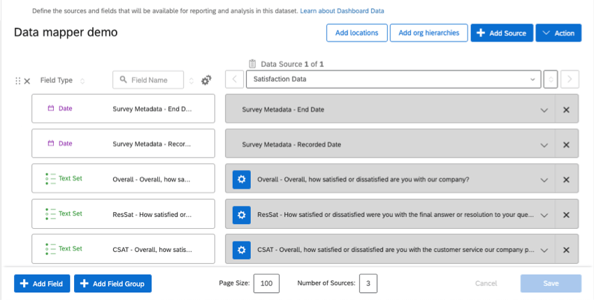 fonction de mappage des données