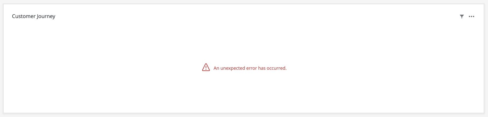 Unexpected error has occurred error message