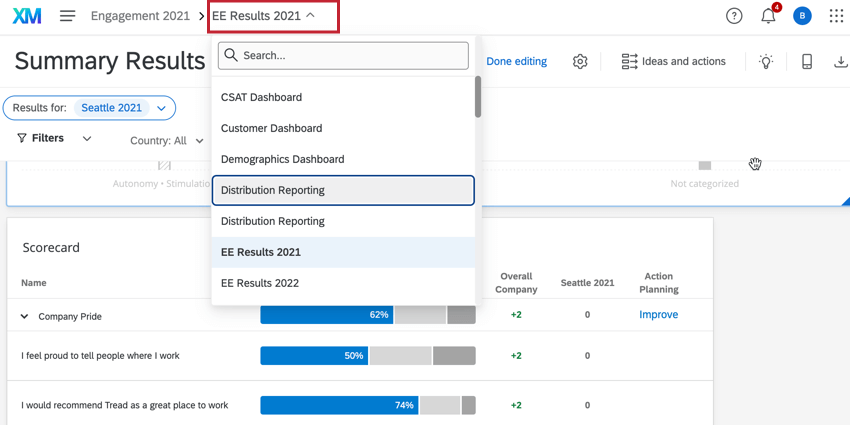 clicando no nome dashboard na parte superior da página