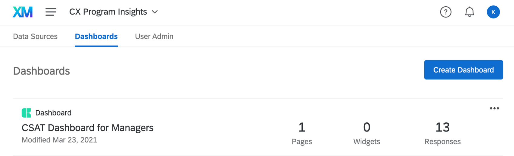 In einem Dashboard-Projekt anstelle des Dashboard