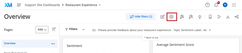 Bouton qui ressemble à un engrenage