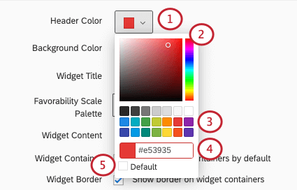 Menus for selecting theme colors