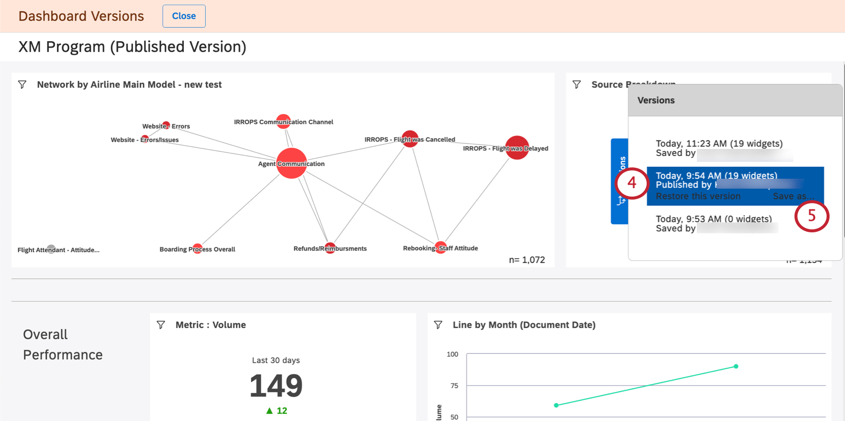navigating dashboard versions