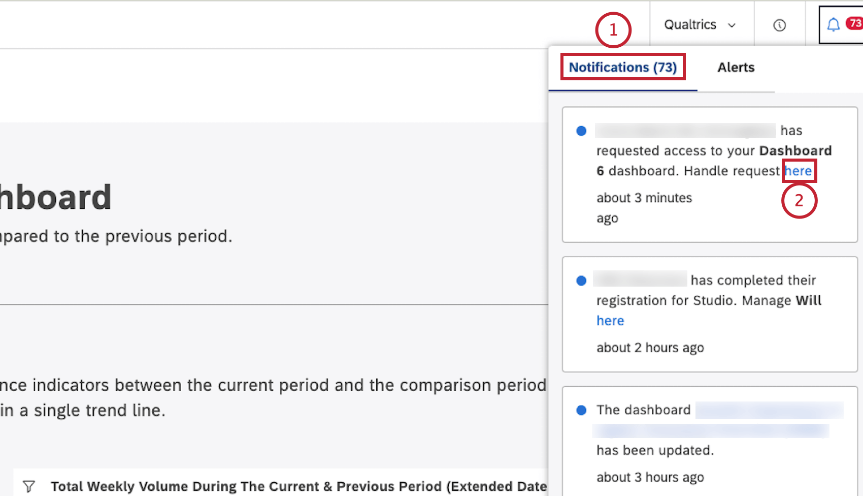 Notifica di richiesta di accessibilità