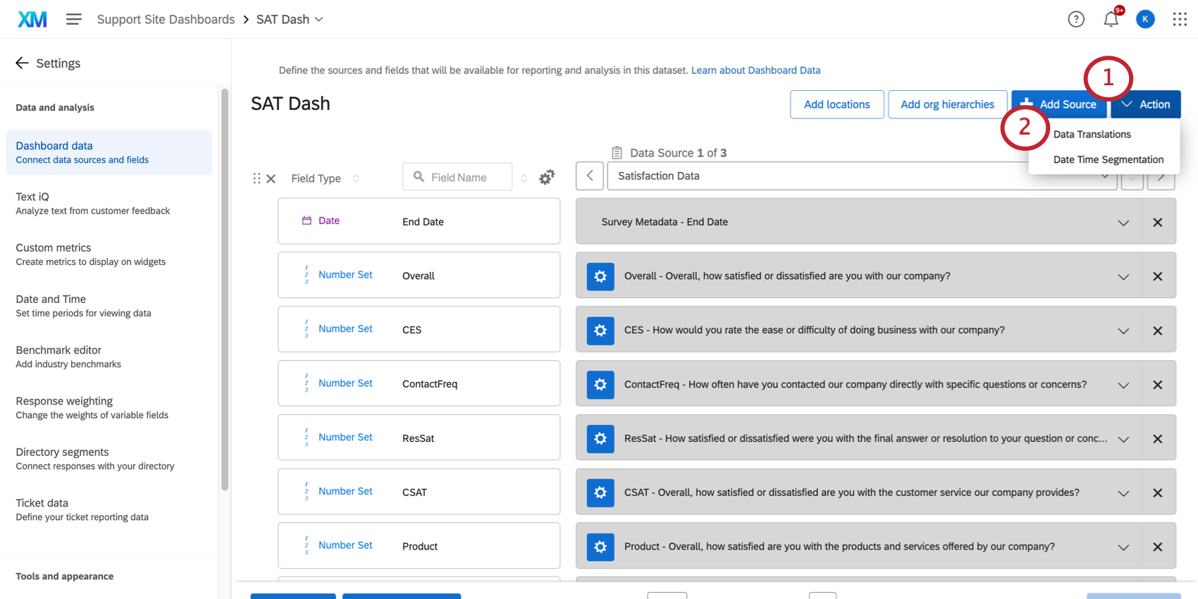 dashboard data data translations in action menu