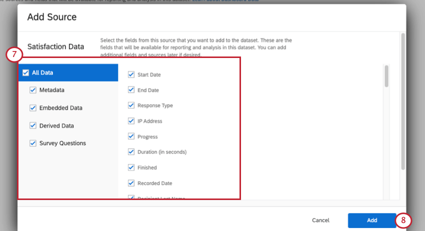 Hinzufügen einer Quelle zum Mapper-Datenset