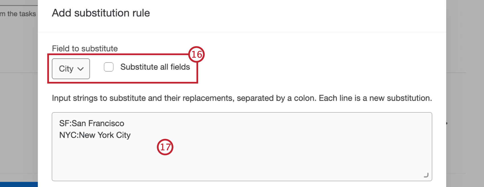 configuring a substitution rule