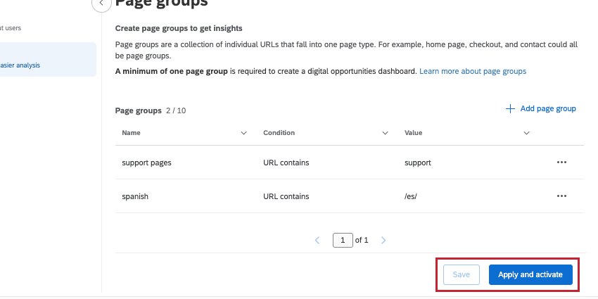 save and discard options at the bottom of the page