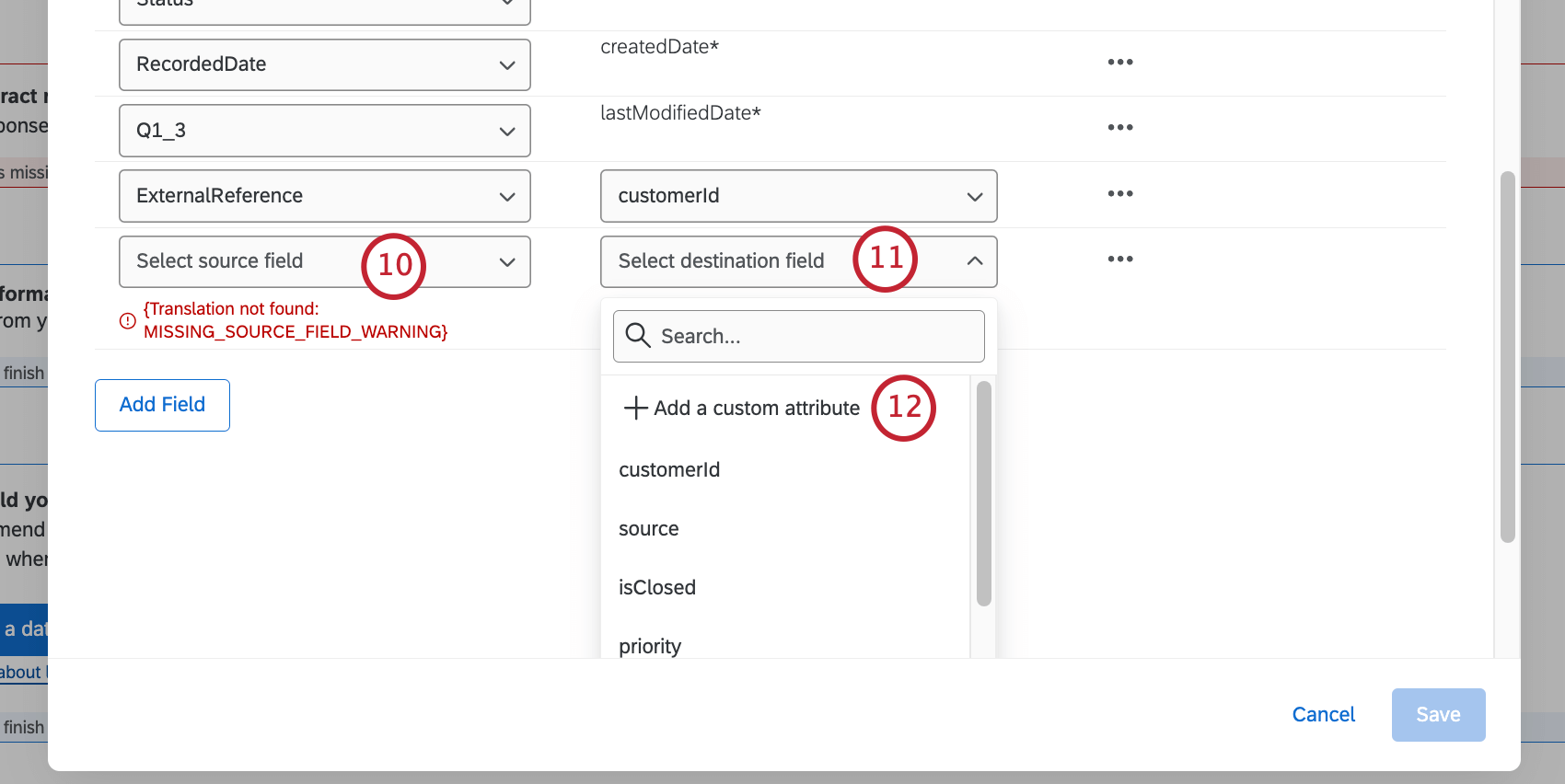 mapping additional fields and adding custom attributes