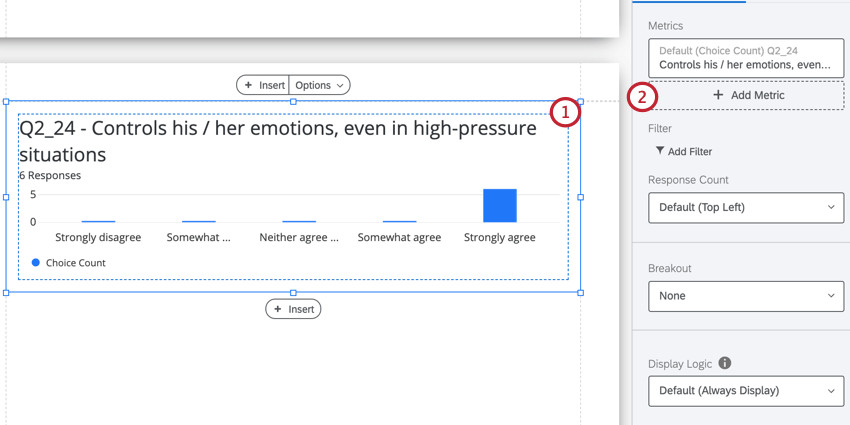 the add metric button