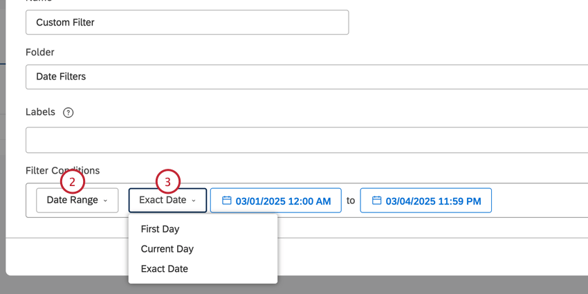 Creando un filtro de rango de fechas personalizado