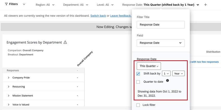 adding a date for this quarter and shifting back by a year