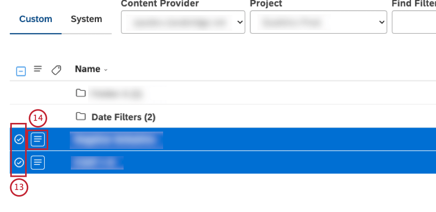 Select multiple items to perform bulk actions