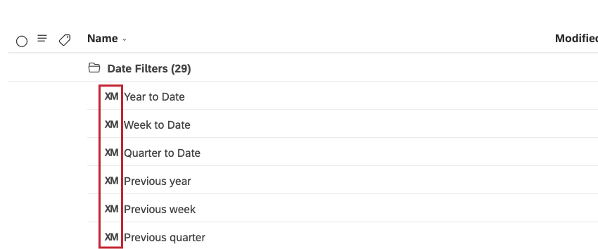 Das XM steht für alle Systemobjekte auf allen Studio-Seiten.